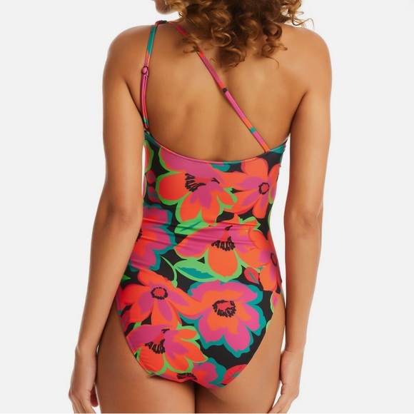 Sanctuary One-Piece Swimsuit - multicolor printed one shoulder size x small - Picture 4 of 8